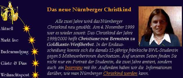 Ausschnitt aus der Offiziellen Interpräsentation des Nürnberger Christkindlesmarkts
